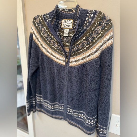Nordic Patterned Blue Cardigan by Heirloom Collectibles - Picture 5 of 9